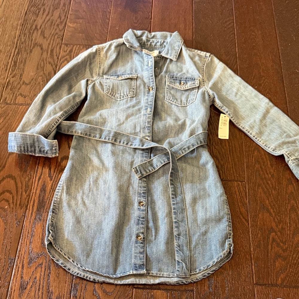 Old Navy Light Blue Denim Kids Dress